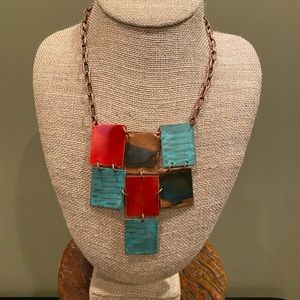 Patina Block Necklace